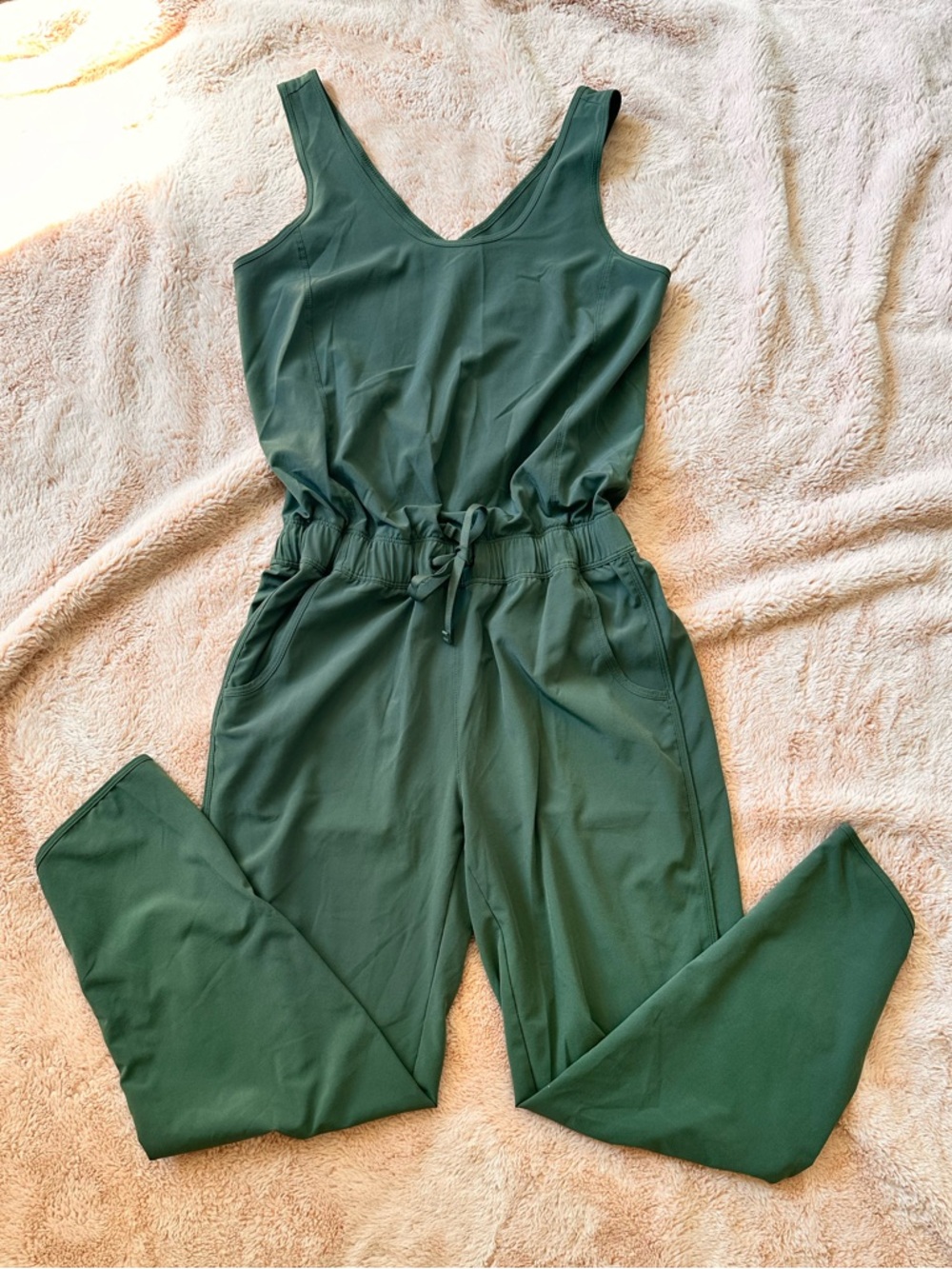Patagonia Green Sleeveless V-Neck Jumpsuit